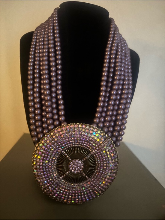 Heidi Daus Jewelry - Heidi Daus Multi-Strand Pearl Crystal Medallion Statement Necklace NIB
